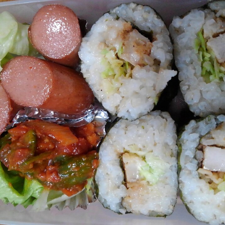 豚カツでボリュームたっぷり のり巻き寿司弁当 レシピ 作り方 By Randebu 楽天レシピ